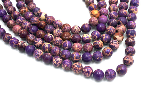 Purple Impression Jasper Gemstone Beads, 8mm, Round